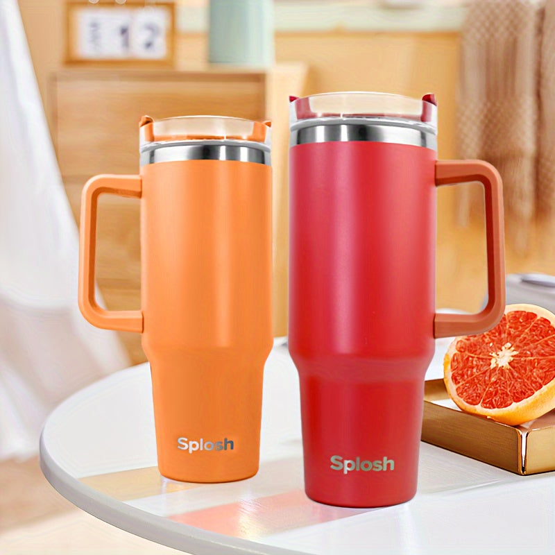 40 Oz. Insulating Glass With Handle And Straw Cover, Vacuum Reusable Stainless Steel Water Bottle, Double-layer Vacuum Insulation, Beverage Insulation And Long-lasting Cold Preservation. Coffee Cups, Christmas Cups, Local War